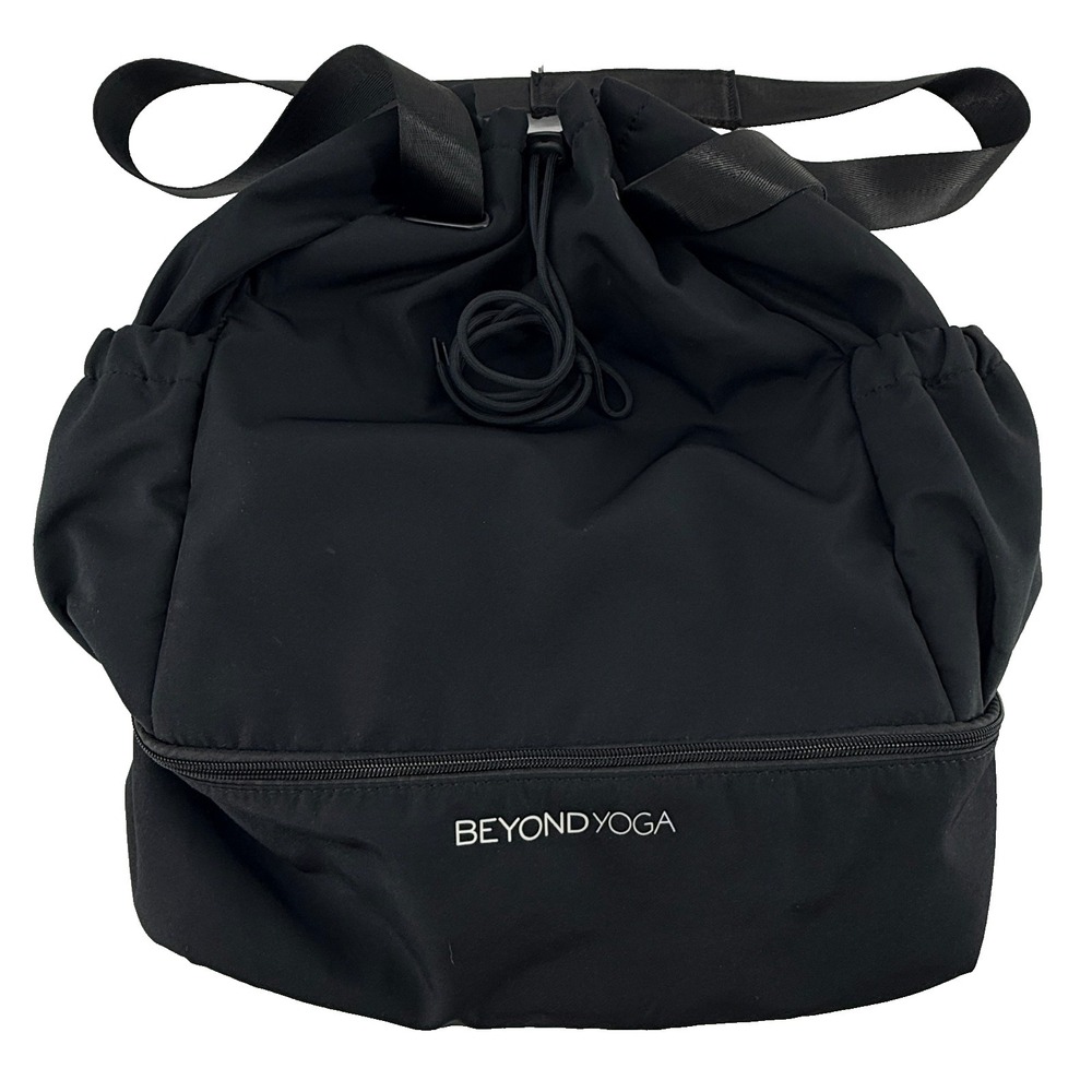Beyond Yoga Backpack Black Drawstring Gym Yoga Bag Travel Athlete Multi Pocket
